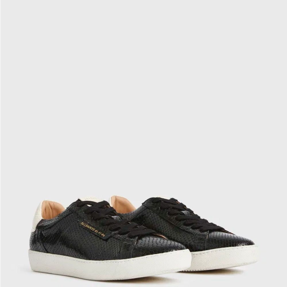 AllSaints Shana Low Top Snake Leather Trainer
